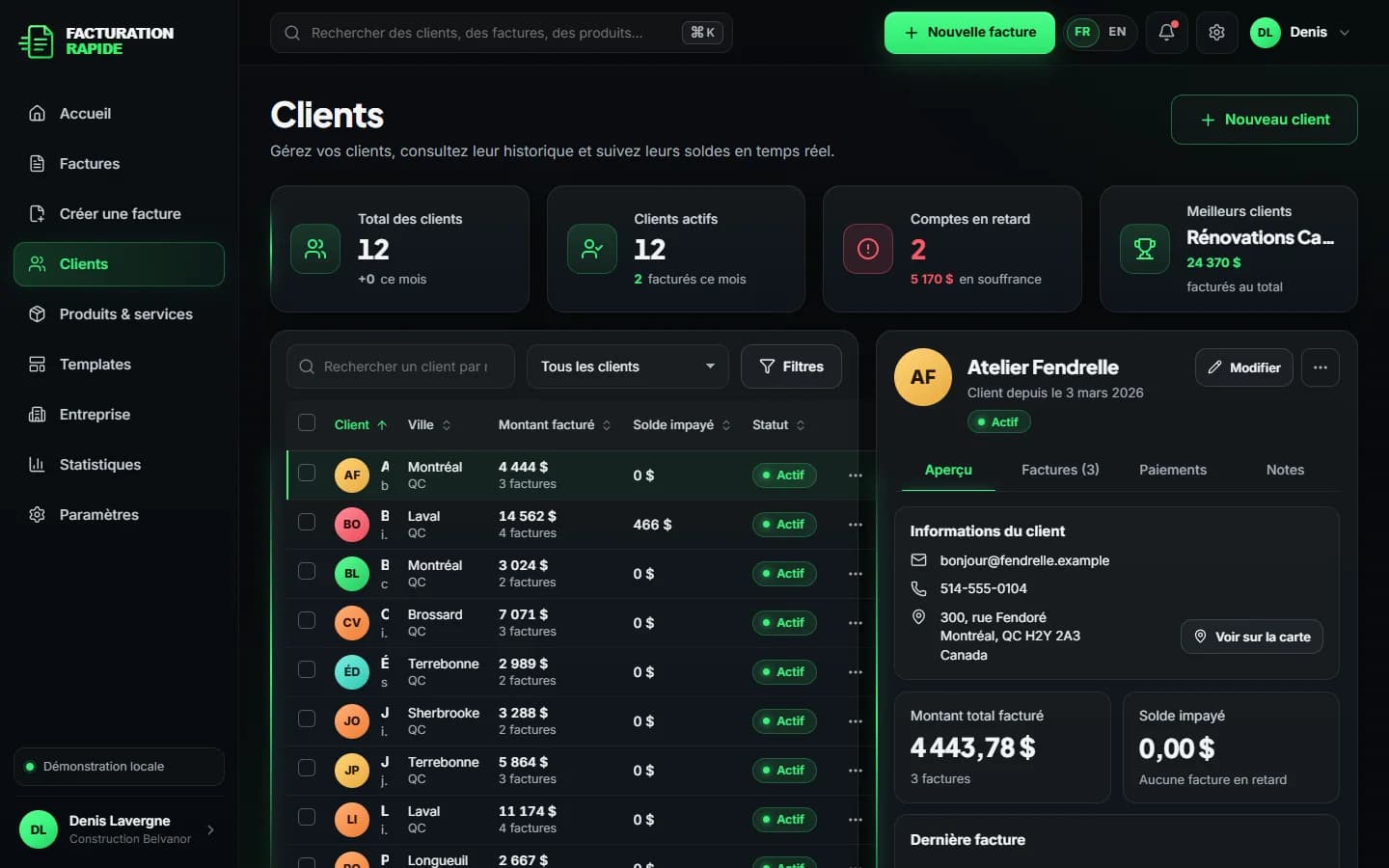 Facturation Rapide — Clients