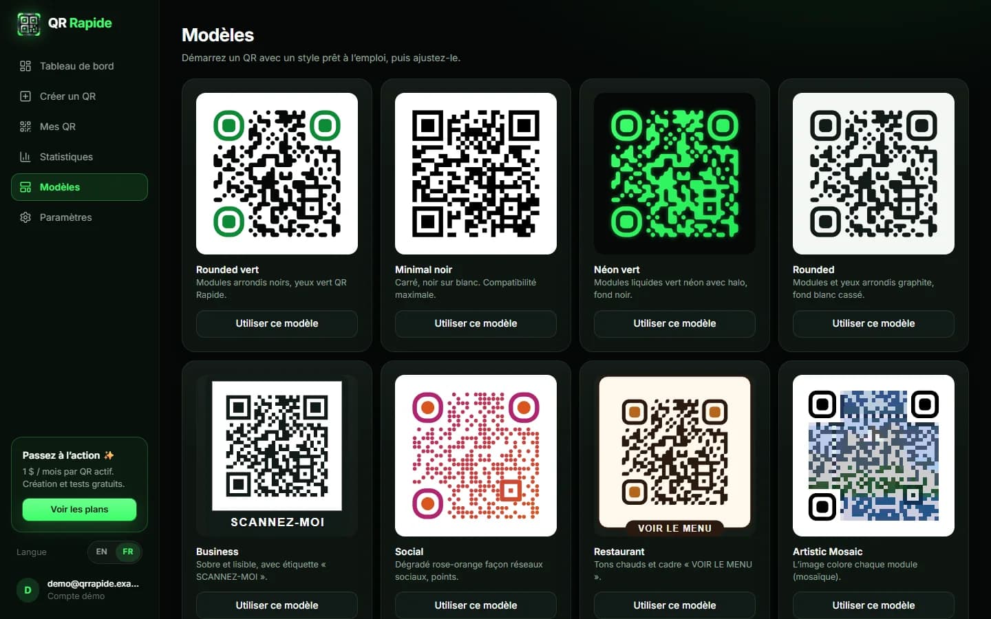 QR Rapide — Modèles