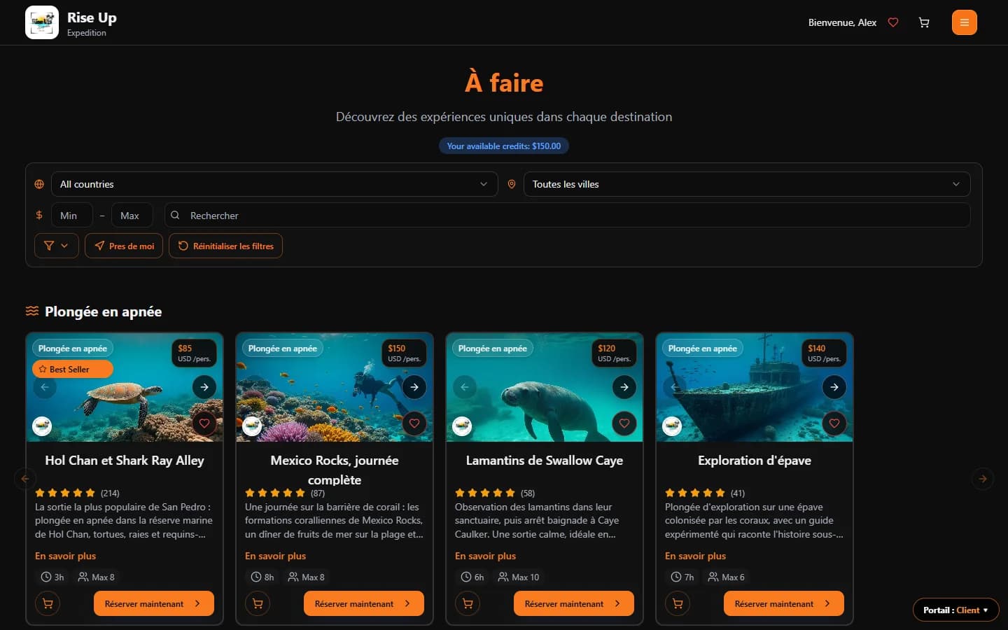 Rise Up Expedition — Activités