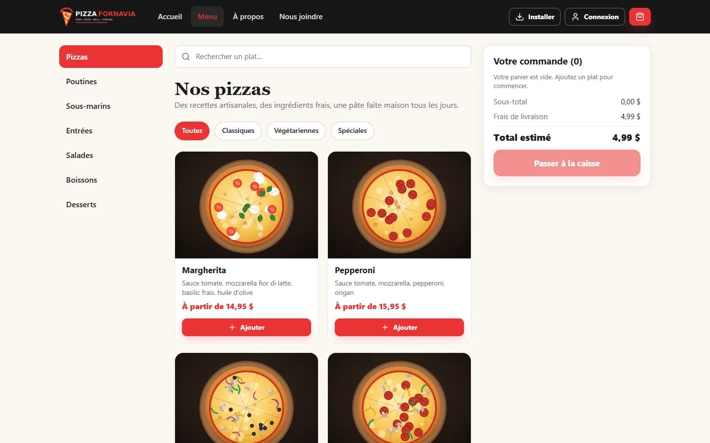 Delivery App — Menu