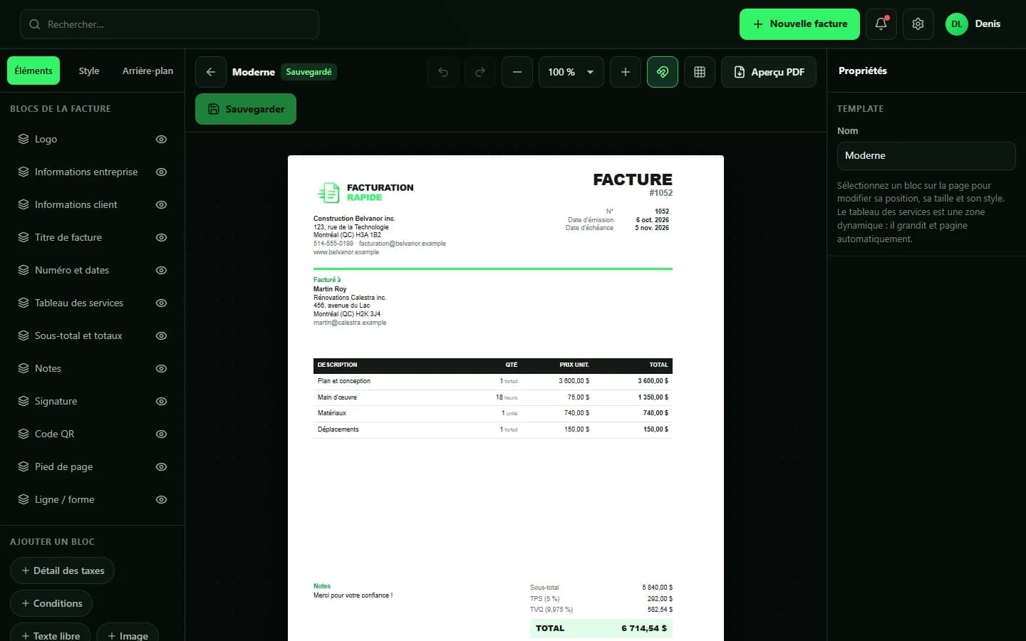 Facturation Rapide — Invoice Studio
