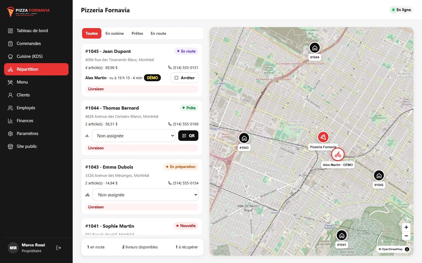 Delivery App — Dispatch and drivers' map