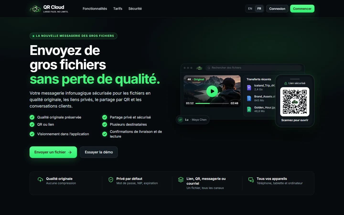 QR Cloud — Page d'accueil