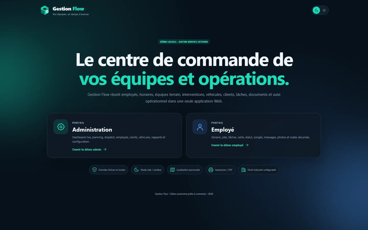 Gestion Flow — Choix du portail