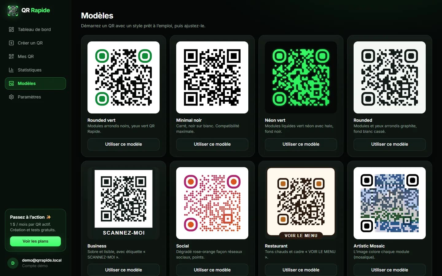 QR Rapide — Modèles