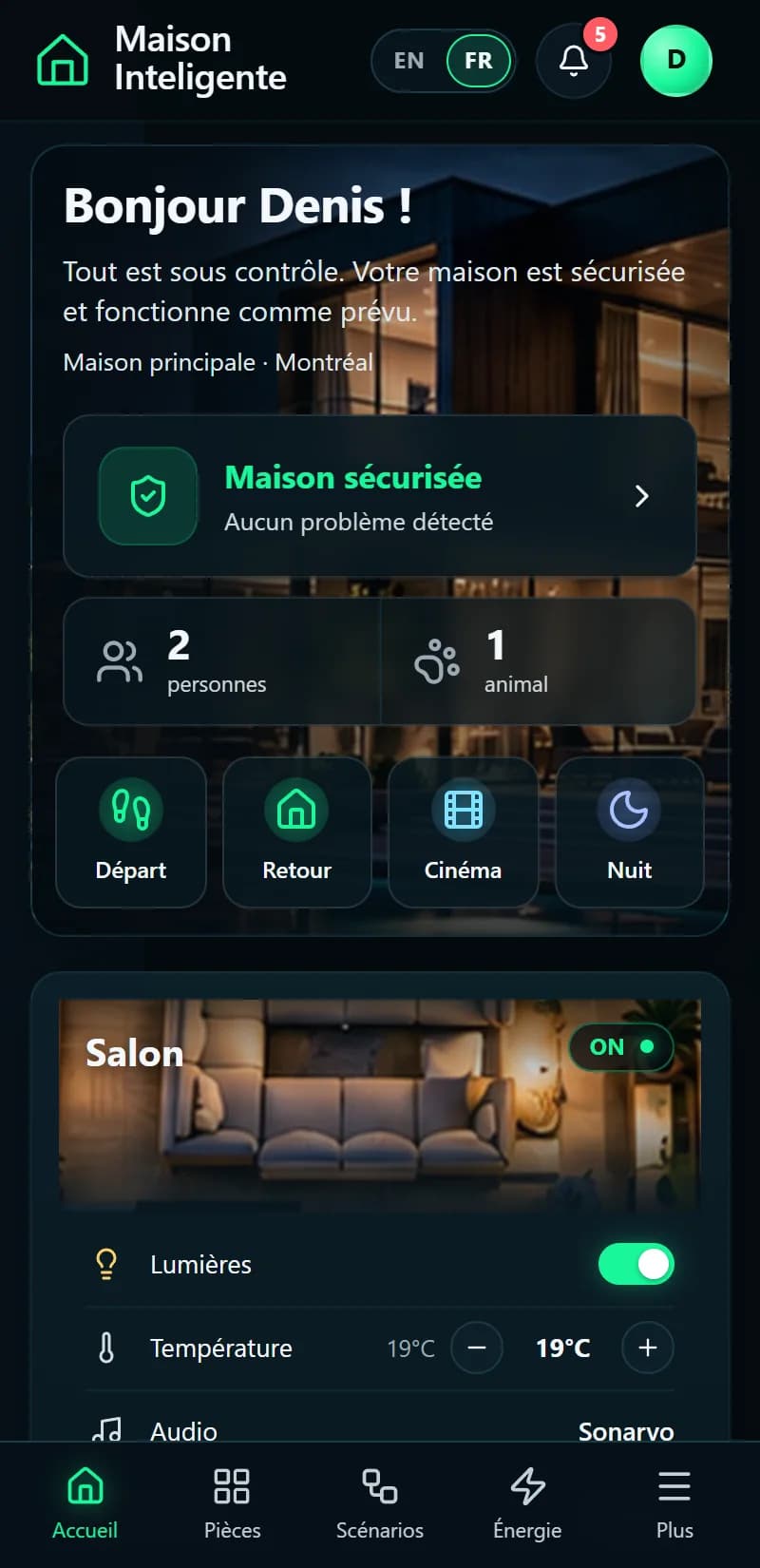 Maison Inteligente — Maison sur mobile