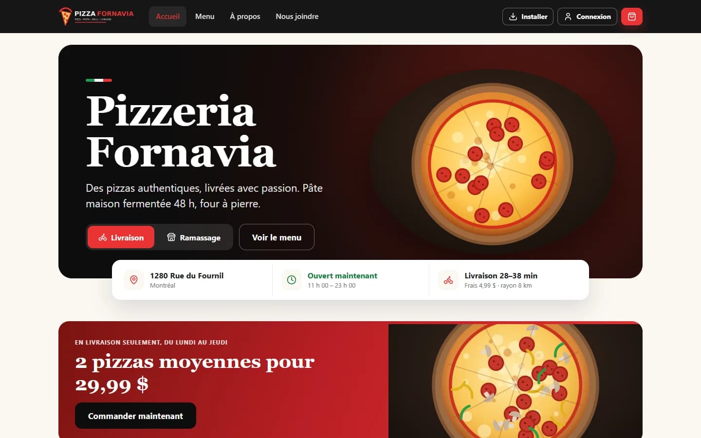 Delivery App — Restaurant website
