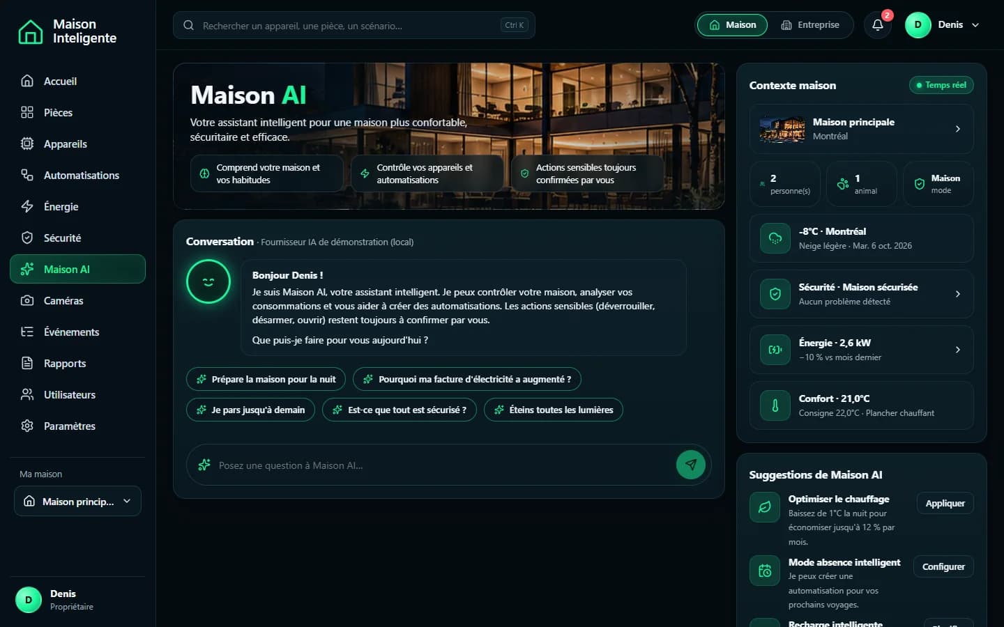 Maison Inteligente — Maison AI