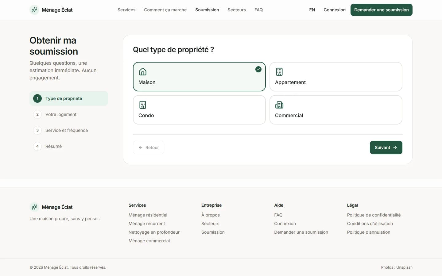 CleanFlow — Soumission en ligne