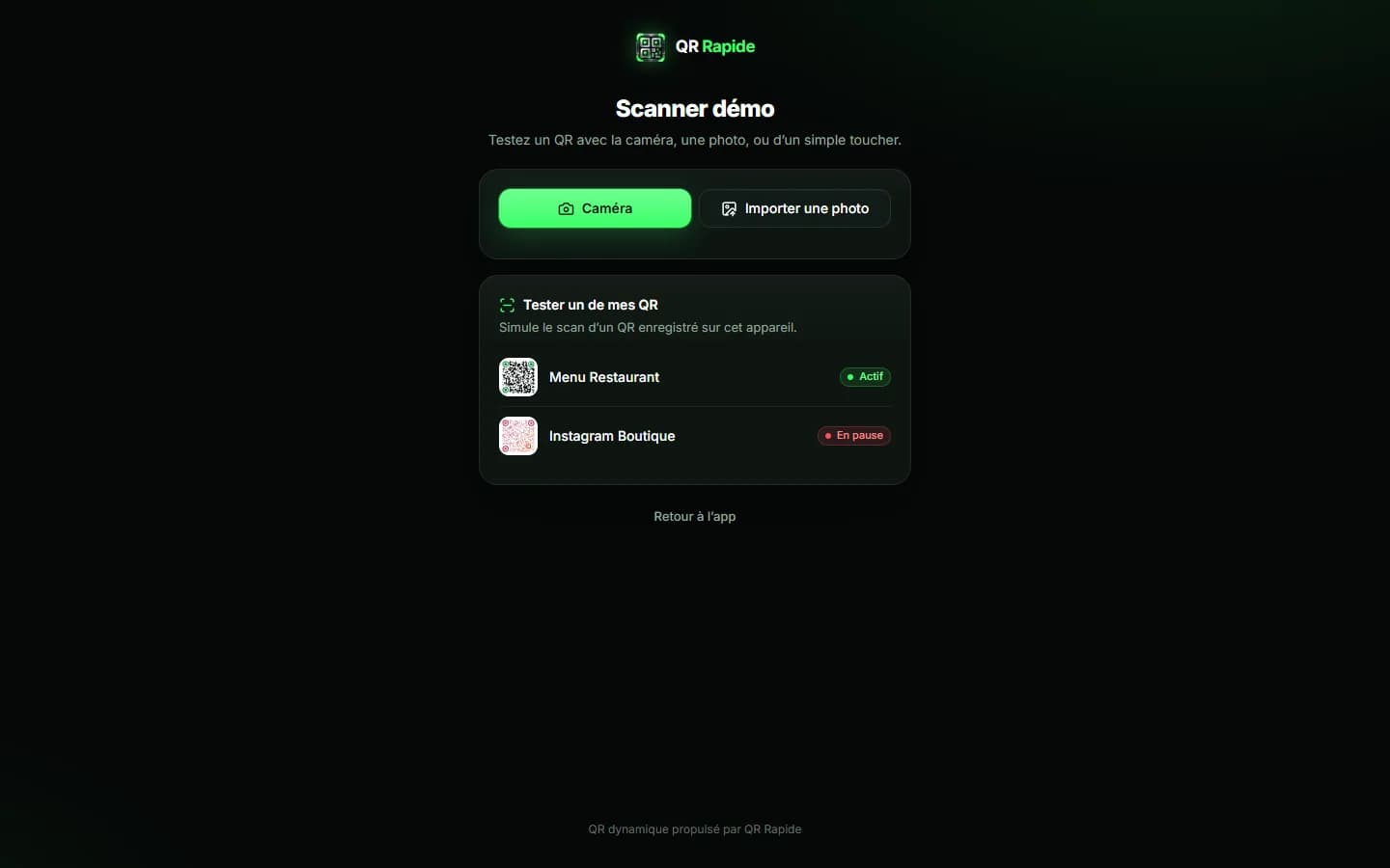 QR Rapide — Scanner