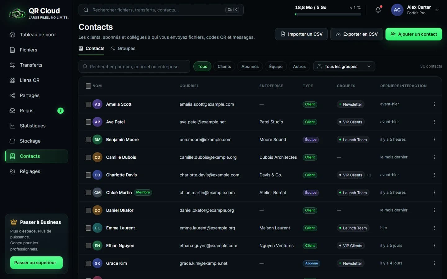 QR Cloud — Contacts