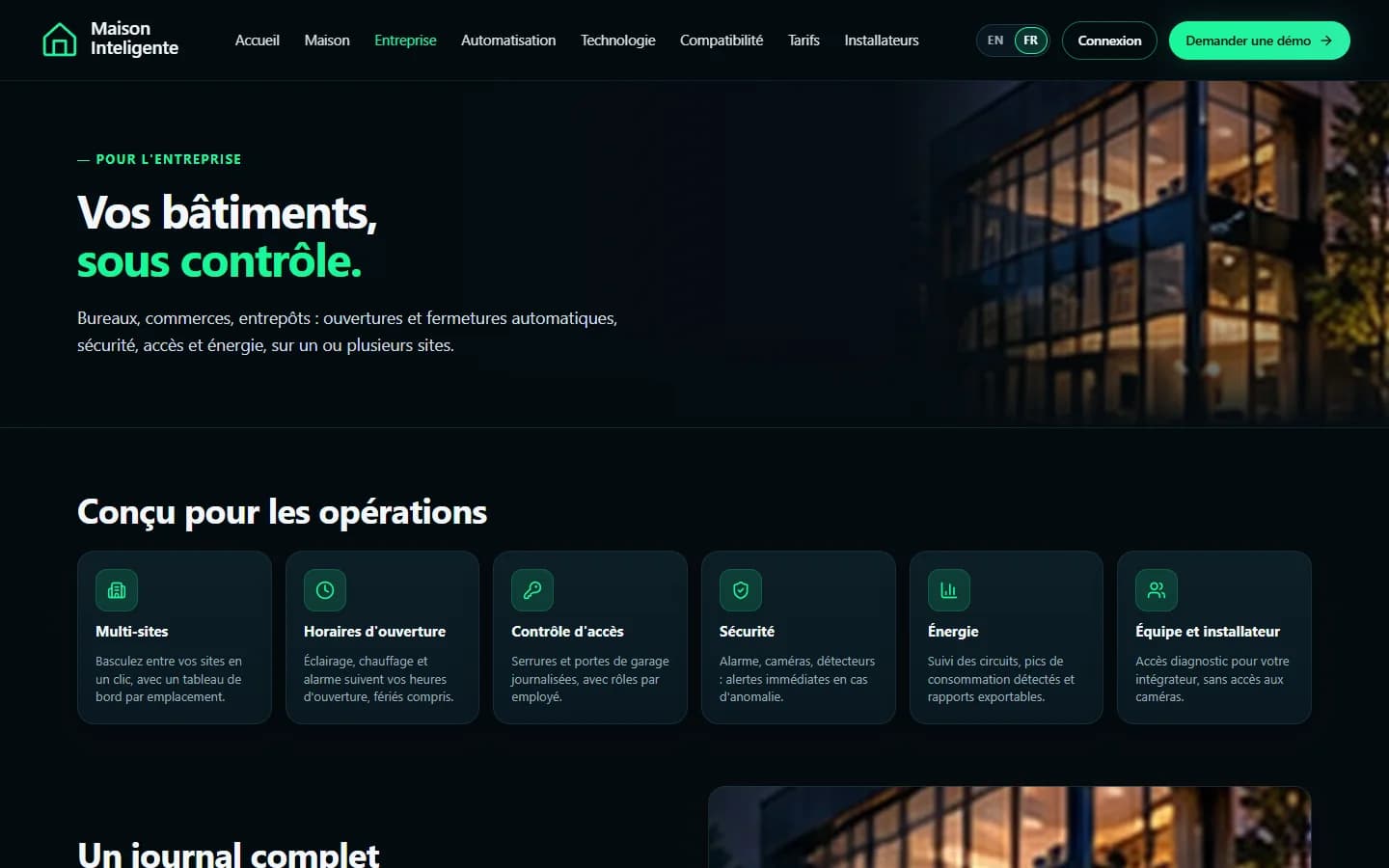 Maison Inteligente — Pour l'entreprise
